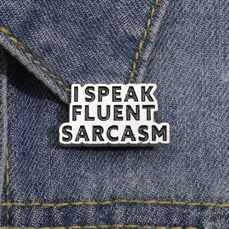 Alfileres esmaltados con frase divertida y humorística, broches con citas positivas geométricas creativas, insignia para solapa, joyería de moda, regalos para amigos