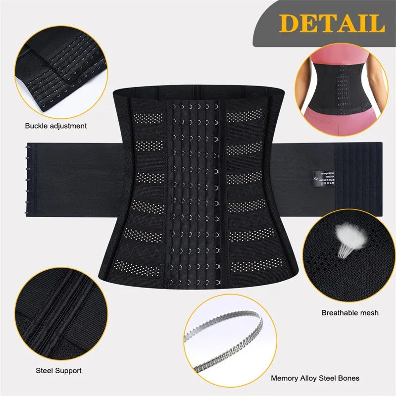 Entrenador de cintura moldeador de cuerpo para mujer, Control de barriga, envoltura adelgazante, faja reductora de vientre plano, cinturones de corsé