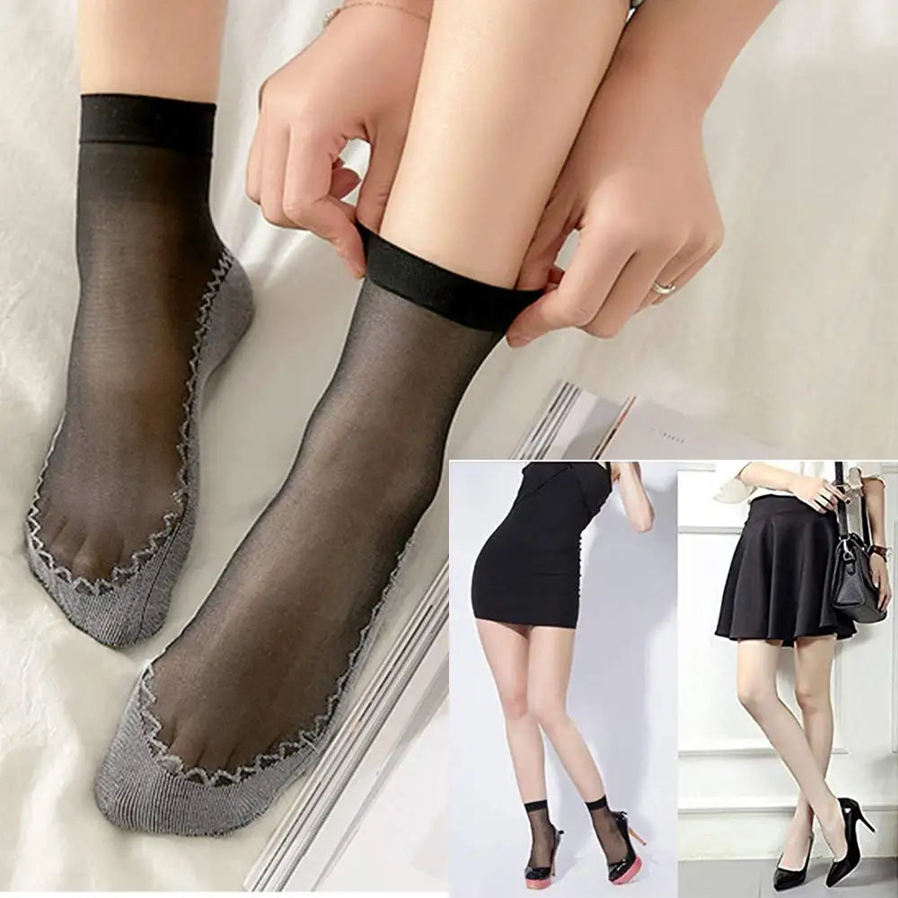 Calcetines transpirables ultrafinos para mujer, medias suaves, informales, ligeras, transparentes, para primavera y verano, 10 pares，calcetines dedos，calcetin mujer，calcetines dedos separados para mujer
