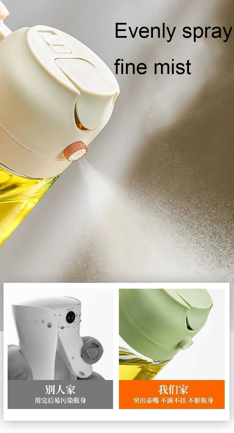 Dispensador de aceite en aerosol 2 en 1 para cocina, pulverizador de aceite o solo cepillo pulverizador para freír al aire, ensaladas, asar, cocinar en la cocina