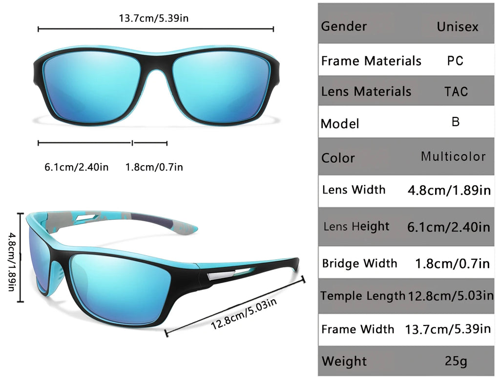Gafas de sol polarizadas para pescar para hombre y mujer, lentes de sol antideslumbrantes UV400 para ciclismo, conducción, senderismo, 1 unidad