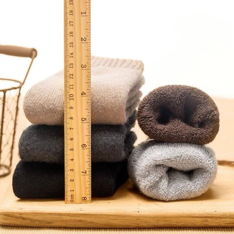 2025 nuevos calcetines cálidos súper gruesos de invierno, calcetines de lana para hombres y mujeres, calcetines sólidos, calcetines de lana Merino contra la nieve fría, calcetines Terry