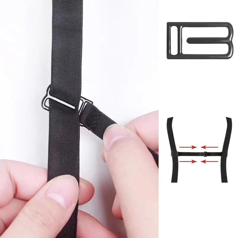 Clips de correa de sujetador antideslizantes ajustables y elásticos, correas de ocultación, Control de escote, 6 piezas