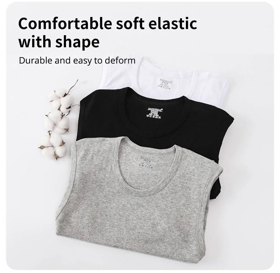 Chaleco ajustado de algodón sin mangas para hombre, 1/3 piezas, con Color de fondo, para ejercicio cómodo y fitness, camiseta sin mangas con