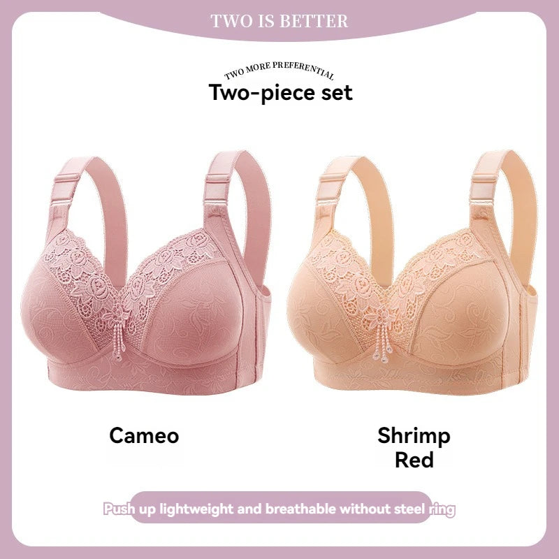 Sujetadores de encaje para mujer, Bralette con perspectiva ultrafina, sujetador con escote en V profundo, lencería Sexy, Tops de talla grande, ropa interior para mamá, sujetador activo