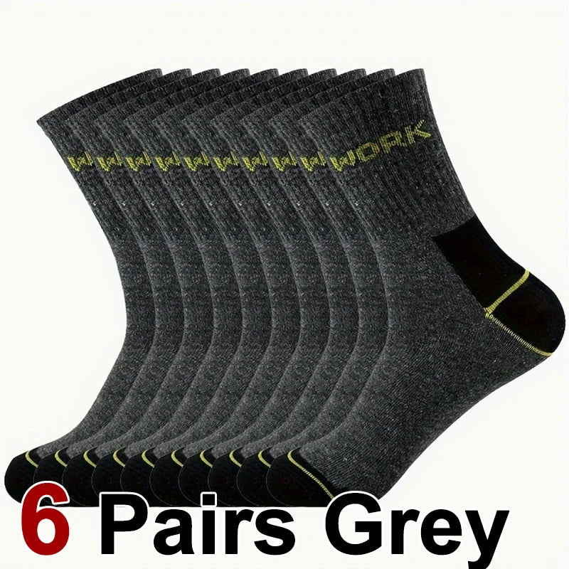 6/12 pares de calcetines de tubo medio a prueba de olores de negocios de alta calidad para hombres calcetines deportivos de ocio transpirables absorbentes del sudor para todas las estaciones