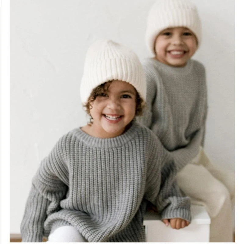 Suéteres de bebé Otoño Invierno niños niñas de manga larga suéter de punto de Color puro bebé niños niñas suéter suéteres ropa