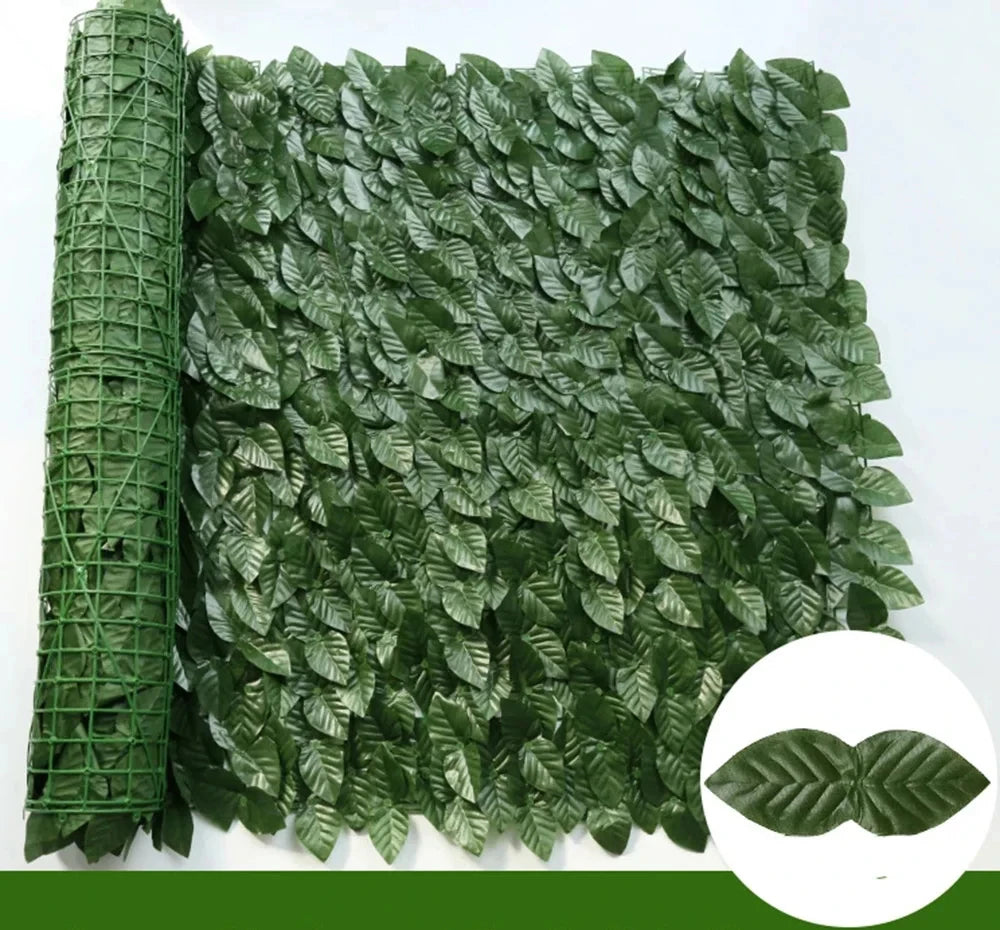 Paneles de valla de hojas verdes, seto de hiedra Artificial de 50x200cm, pantalla de valla de privacidad falsa para decoración del hogar, jardín al aire libre, balcón, 1x3m