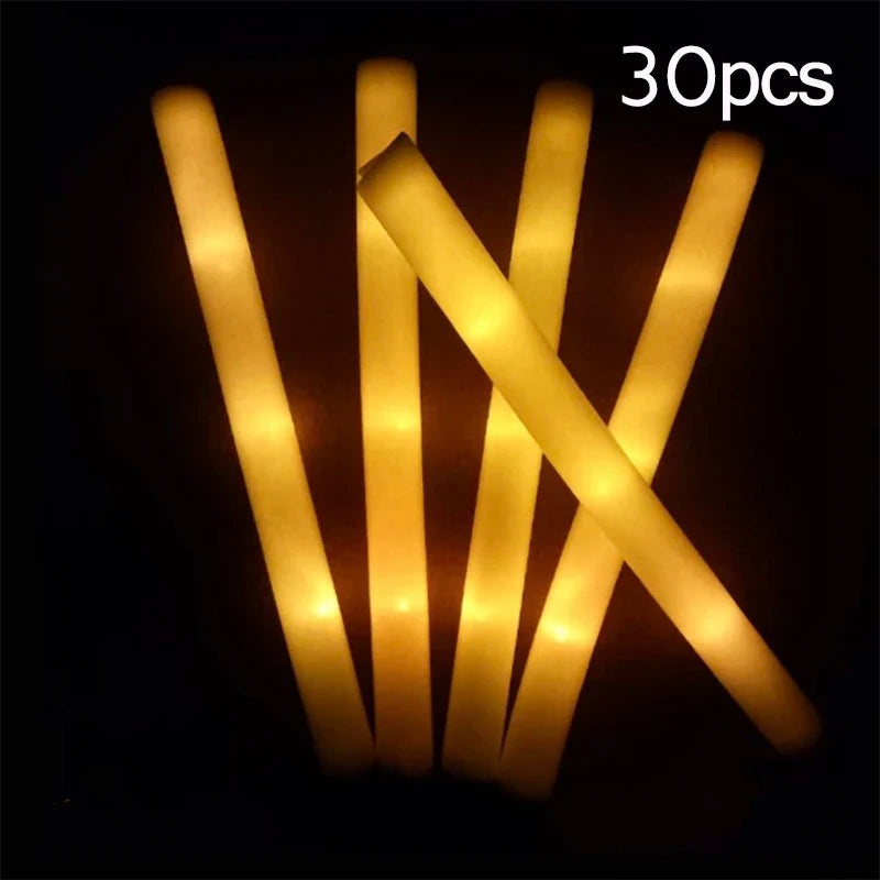 15/30 Uds. Barras luminosas LED a granel coloridas RGB, barra de espuma brillante, tubo de animación, luz oscura para suministros para fiesta de boda, cumpleaños y Navidad