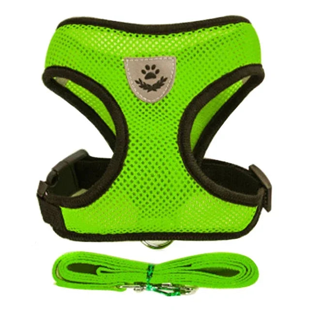 Arnés tipo chaleco para gatos, correa para pasear, collar para cachorros, arnés de malla ajustable de poliéster para perros pequeños y medianos, accesorios para mascotas
