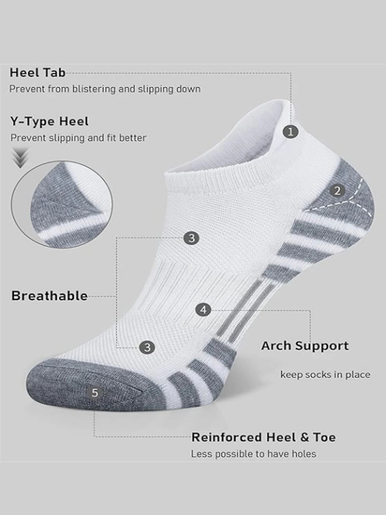 6/24 pares de calcetines deportivos tobilleros para correr, calcetines deportivos acolchados y transpirables de corte bajo para hombres y mujeres