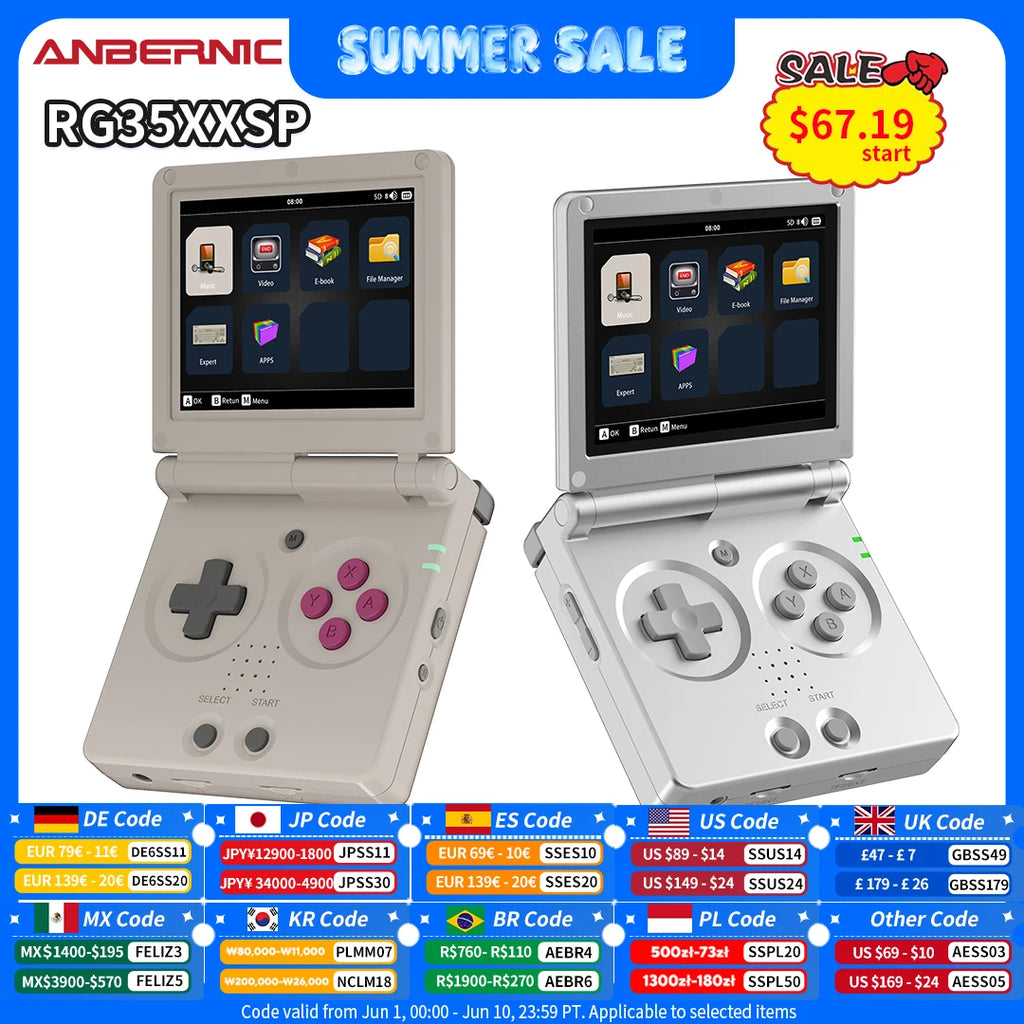 Consola de Juegos Portátil Anbernic RG35XXSP con Pantalla IPS de 3.5 Pulgadas 640*480, Linux, WIFI, Reproductor de Videojuegos Retro, 3300mAh, +5000 Juegos