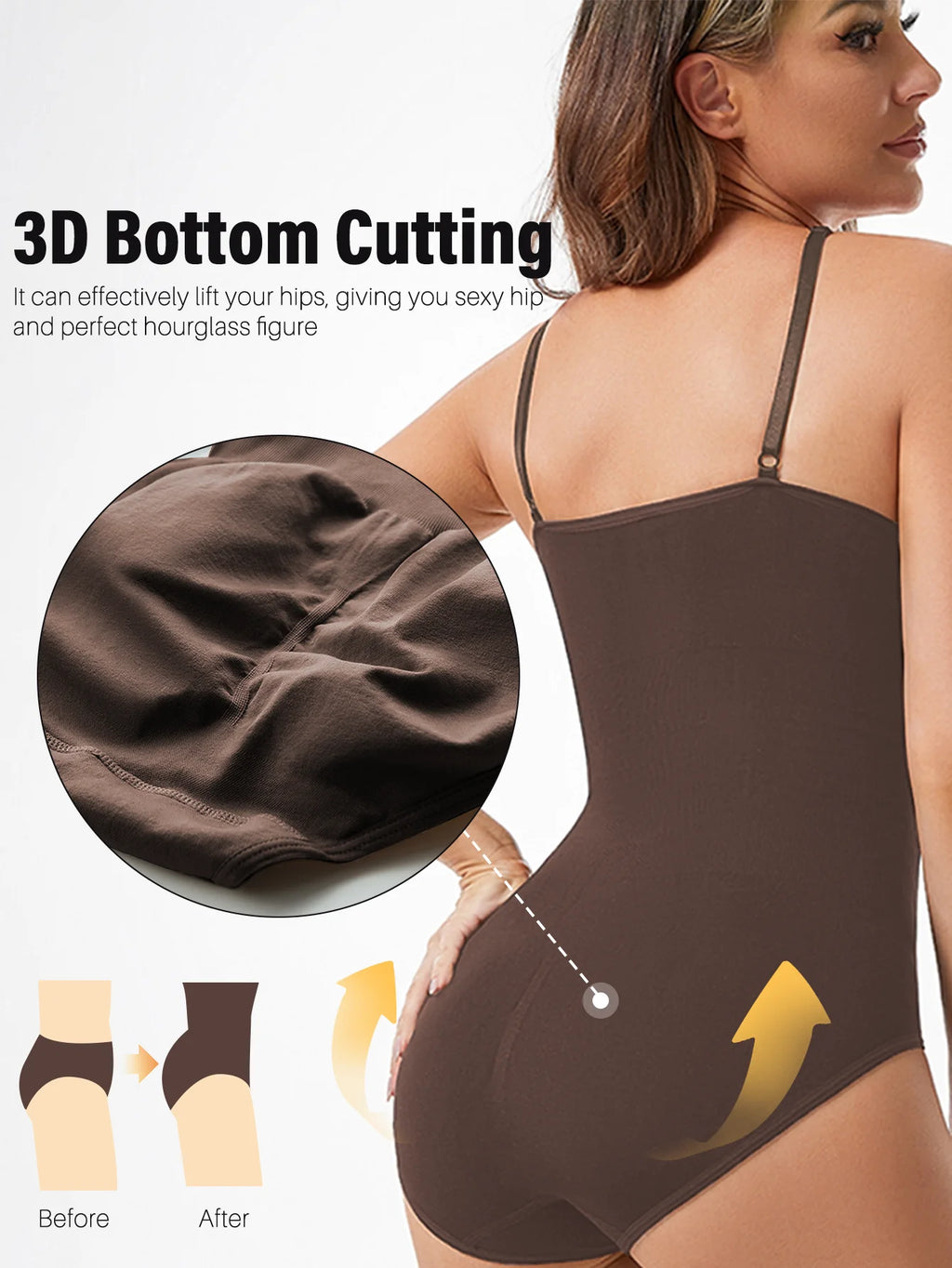 Envío Directo: Body Moldeador Sexy para Mujer, Sin Costuras, Levanta Glúteos, Suaviza la Figura, con Abertura en la Entrepierna, Alta Elasticidad
