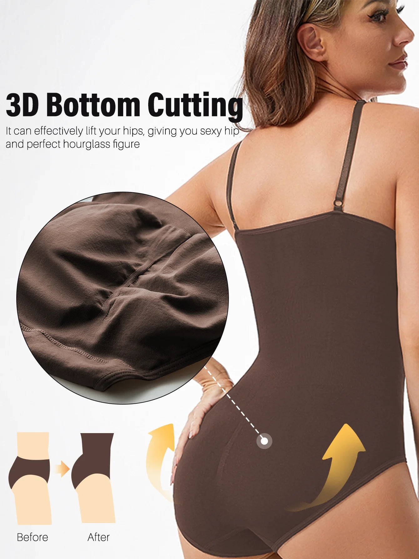 Envío Directo: Body Moldeador Sexy para Mujer, Sin Costuras, Levanta Glúteos, Suaviza la Figura, con Abertura en la Entrepierna, Alta Elasticidad