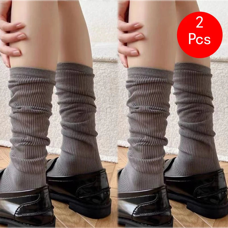 Calcetines de estilo Lolita Y2K para mujer, medias largas y holgadas hasta la rodilla, transpirables, informales, de encaje, suaves, coreanas, 2 uds.
