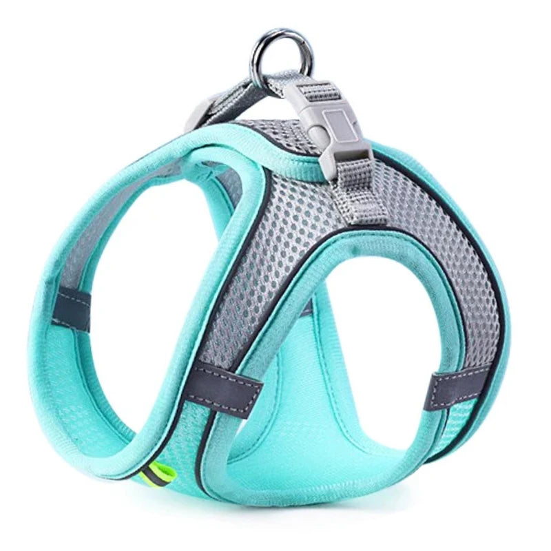 Arnés para Perros y Gatos, Conjunto de Arnés y Correa para el Pecho, Reflectante, Transpirable y Ajustable, para Perros Pequeños y Medianos, para Paseos al Aire Libre
