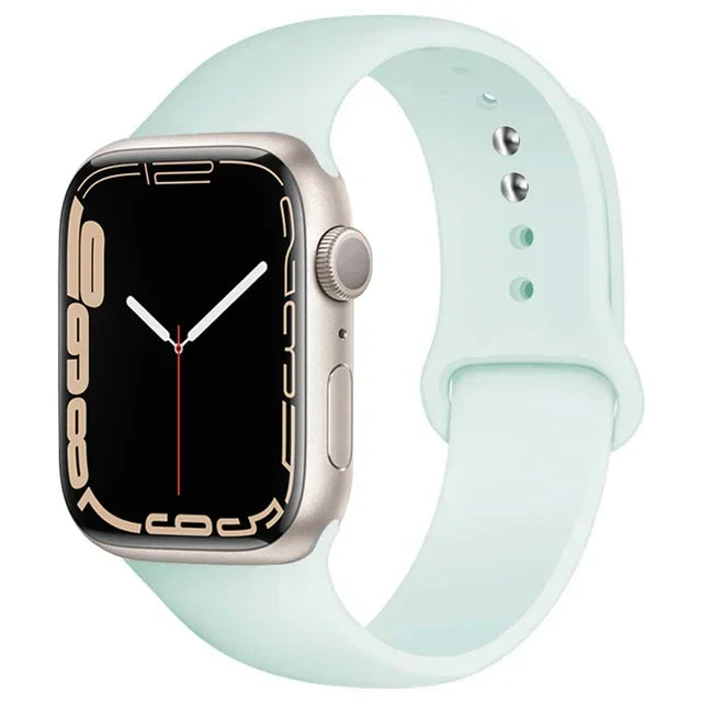 Correa de silicona para Apple Watch, 46mm, 44mm, 45mm, 40mm, 41mm, 42-38mm, 49mm, pulsera deportiva iwatch series 11 10 9 8 7 6 5 SE Ultra3