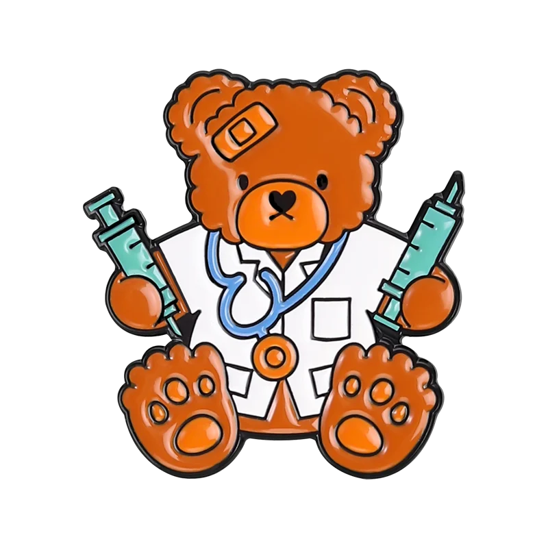Broches de Esmalte de Dibujos Animados de Comedia, Lindos Broches de Anime de Perro, Gato, Pato, Doctor, Oso, para Ropa, Solapa, Joyería, Regalos para Amigos
