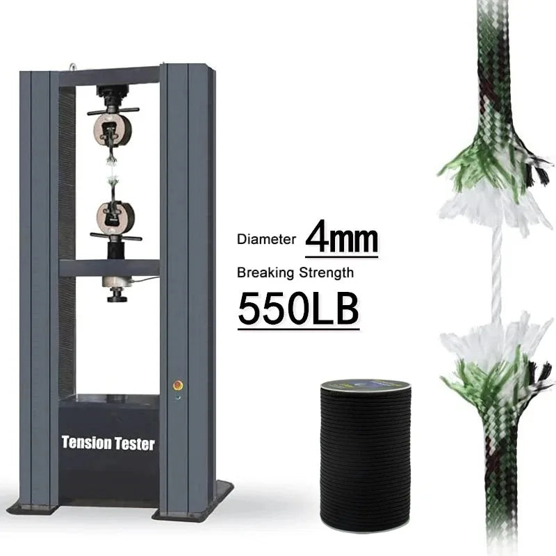 Cuerda Paracord de 7 núcleos 550, 5 15 30 M de diámetro, cordón de 4mm para acampar al aire libre, cordón de supervivencia, paracaídas, accesorios para tienda de senderismo