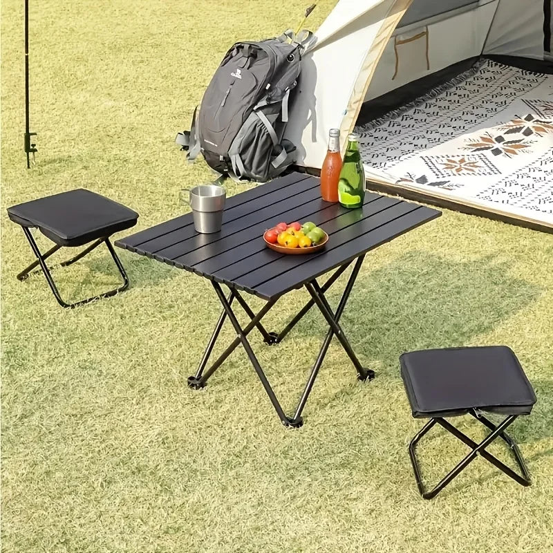 Taburete Plegable Portátil, Silla Ligera para Camping, Asiento Plegable para Pesca, Senderismo, Viajes, Uso en Interiores y Exteriores