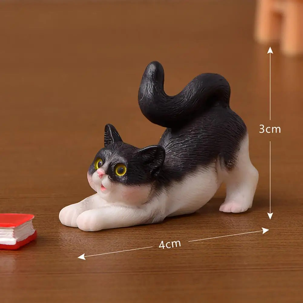 Mini adorno de gato Kawaii, estatua de gatito de jardín, regalo para niños, miniaturas, familia de gatos, figuritas decorativas, artesanías de gatos bonitos