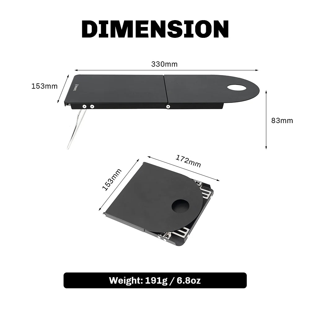 Mesa ultraligera de gasolina y arce de fuego, escritorio de aluminio plegable portátil para senderismo en solitario, Camping, viaje, quemador de Gas, mesa de estante 191g