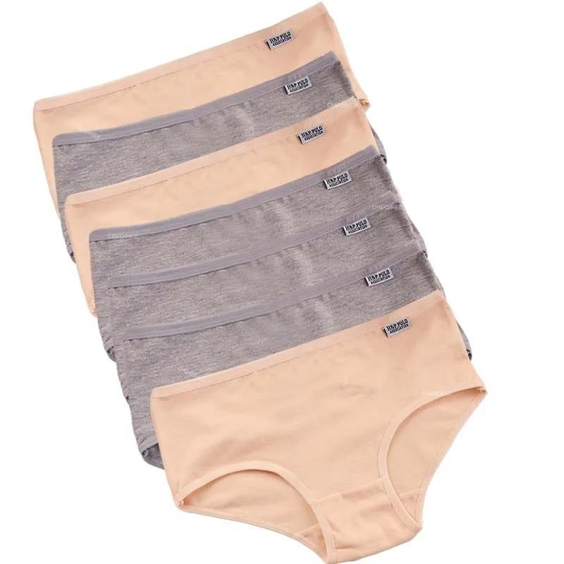 7 unids/lote de ropa interior de talla grande, bragas de algodón para mujer, lencería Sexy, pantalones cortos, ropa interior, bragas sólidas, M-4XL íntima femenina