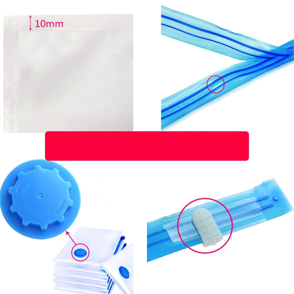 Bolsas de almacenamiento al vacío con válvula plegable comprimida, ahorro de espacio, almacenamiento de ropa de gran tamaño para toalla, manta de tela