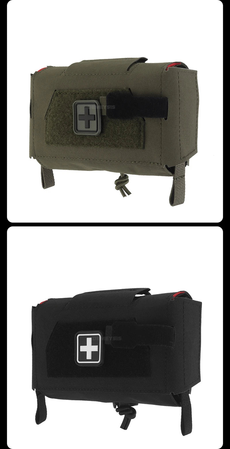 Bolsa táctica de primeros auxilios médicos, bolsas compactas para traumatismos al aire libre, IFAK para caza, chaleco Airsoft, portador de placa
