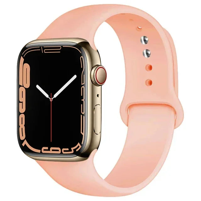 Correa de silicona para Apple Watch, 46mm, 44mm, 45mm, 40mm, 41mm, 42-38mm, 49mm, pulsera deportiva iwatch series 11 10 9 8 7 6 5 SE Ultra3