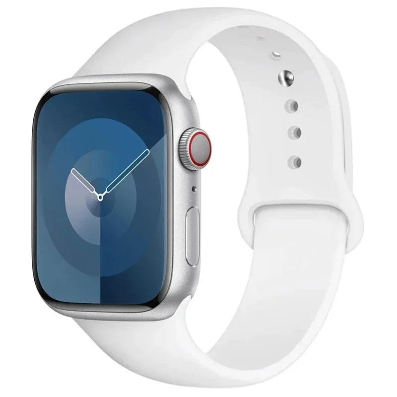 Correa de silicona para Apple Watch, 46mm, 44mm, 45mm, 40mm, 41mm, 42-38mm, 49mm, pulsera deportiva iwatch series 11 10 9 8 7 6 5 SE Ultra3