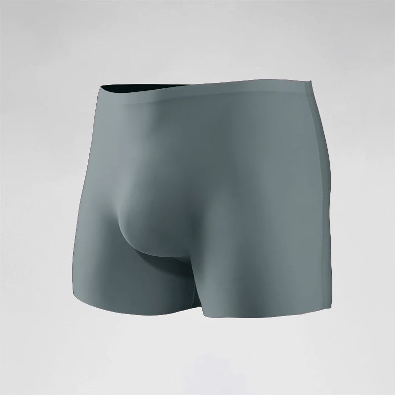 Ropa interior para hombre, Boxers de seda helada con estampado 3D, Boxers finos sin costuras, pantalones cortos deportivos alargados de verano para la cabeza