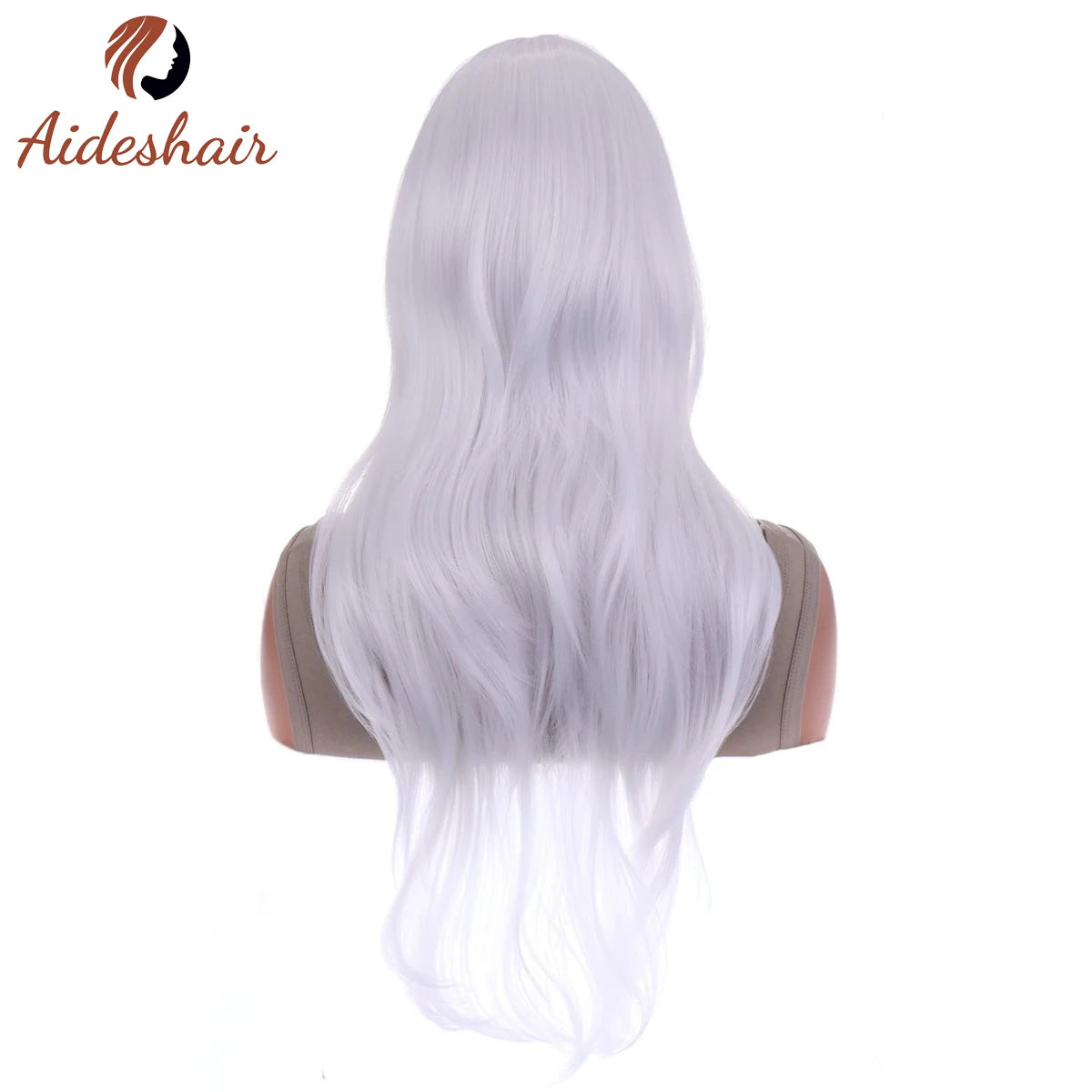 Peluca sintética Aideshair, pelucas de moda de 28 "y 70cm de largo, pelo rizado ondulado, peluca resistente al calor, peluca de Cosplay para mujeres con gorro de peluca gratis