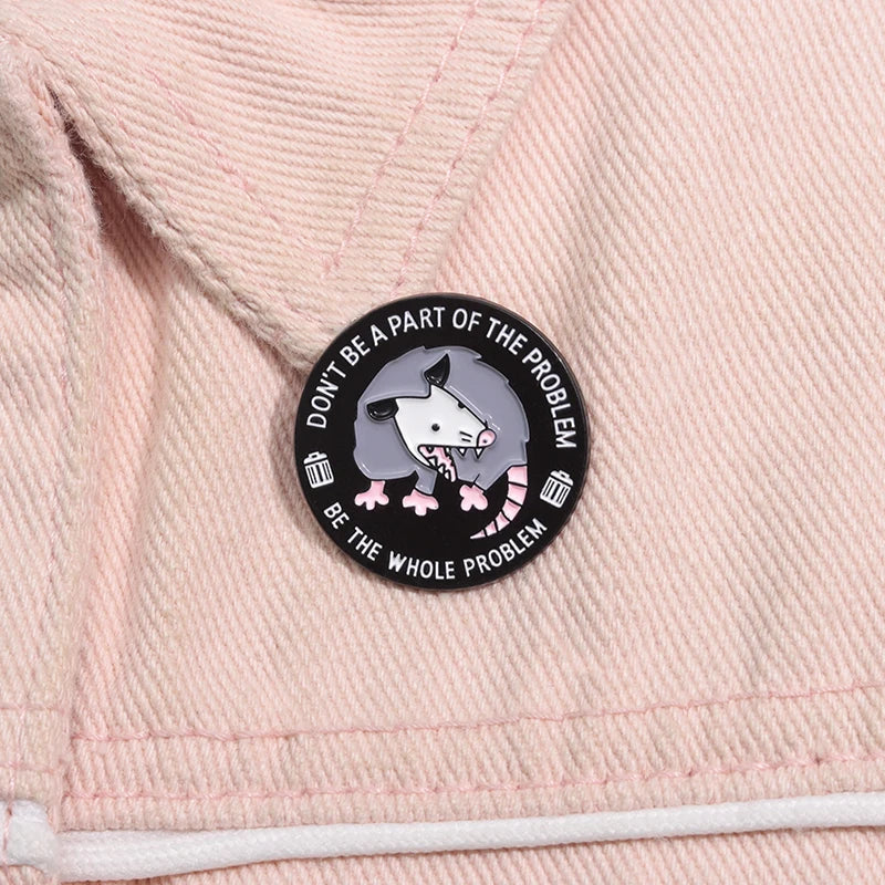 Alfileres esmaltados de Possum divertidos y bonitos, broches con citas de problemas enteros, joyería, insignia de solapa de Animal de dibujos animados para regalo