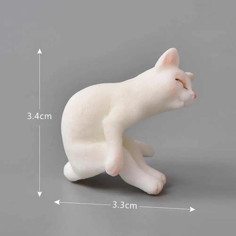 Mini adorno de gato Kawaii, estatua de gatito de jardín, regalo para niños, miniaturas, familia de gatos, figuritas decorativas, artesanías de gatos bonitos
