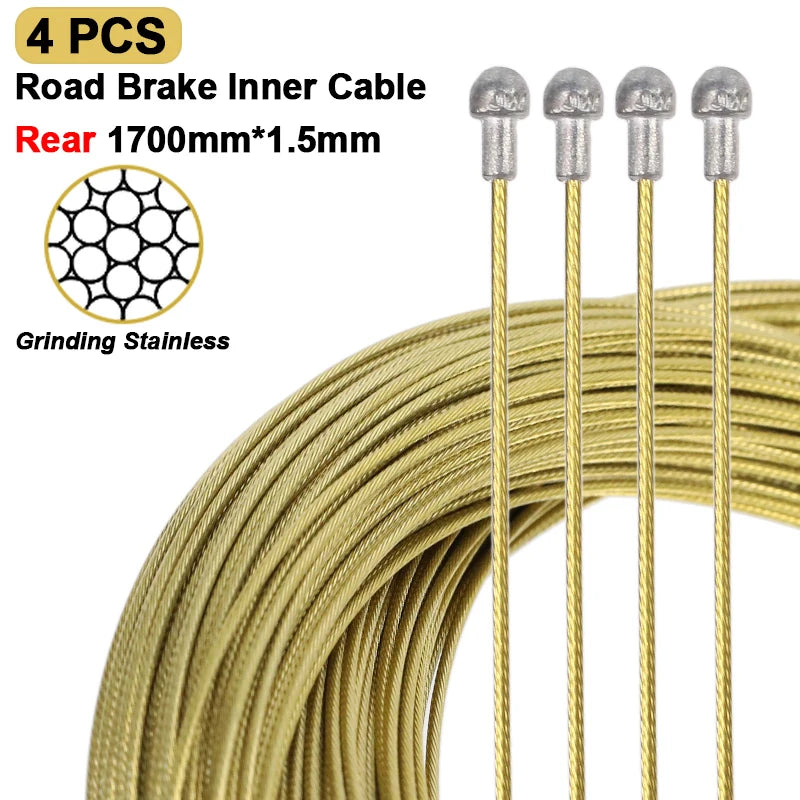 Cables de freno de palanca de cambios de bicicleta HEPPE, Cable de cambio de cambio delantero y trasero para bicicleta de montaña y carretera, juego de cables de acero inoxidable