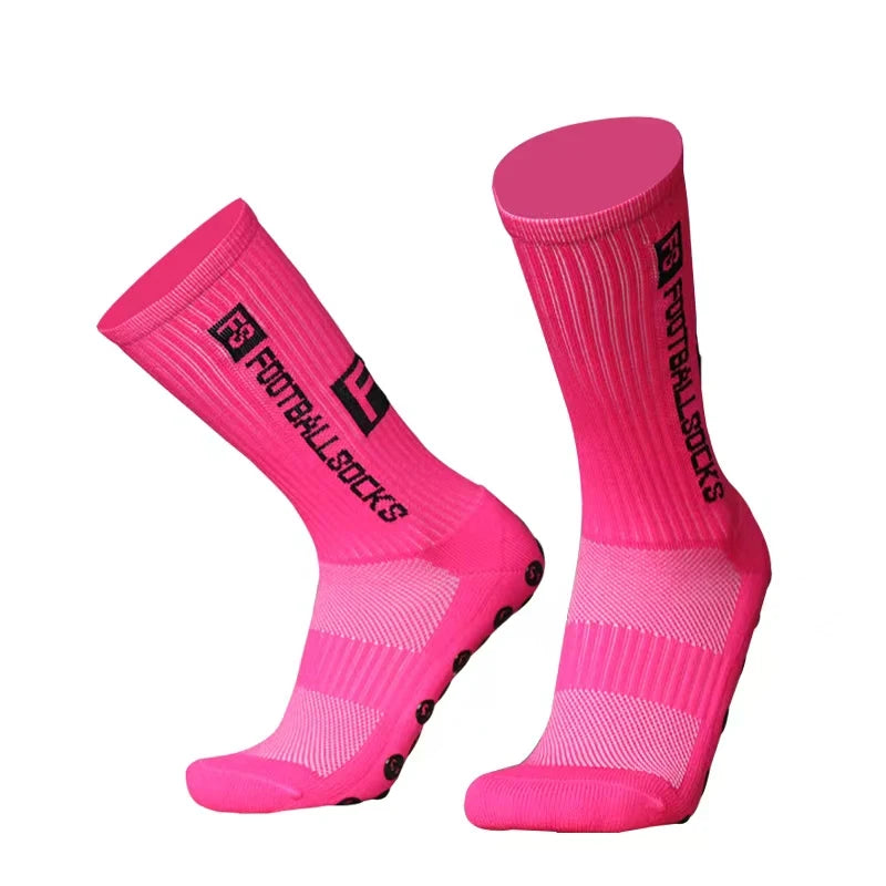 3/1 par nuevo estilo FS calcetines de fútbol redondos de silicona con ventosa agarre antideslizante calcetines de fútbol deportes hombres mujeres béisbol calcetines de Rugby