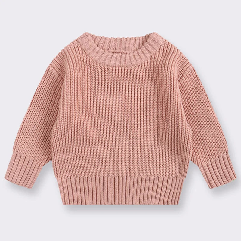 Suéteres de bebé Otoño Invierno niños niñas de manga larga suéter de punto de Color puro bebé niños niñas suéter suéteres ropa