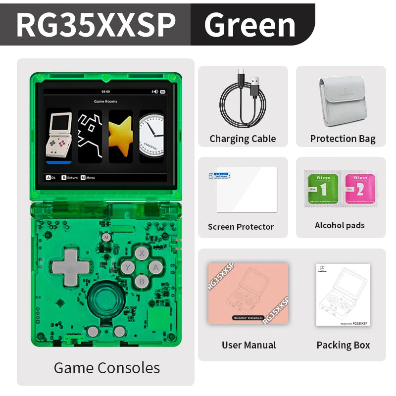 Consola de Juegos Portátil Anbernic RG35XXSP con Pantalla IPS de 3.5 Pulgadas 640*480, Linux, WIFI, Reproductor de Videojuegos Retro, 3300mAh, +5000 Juegos