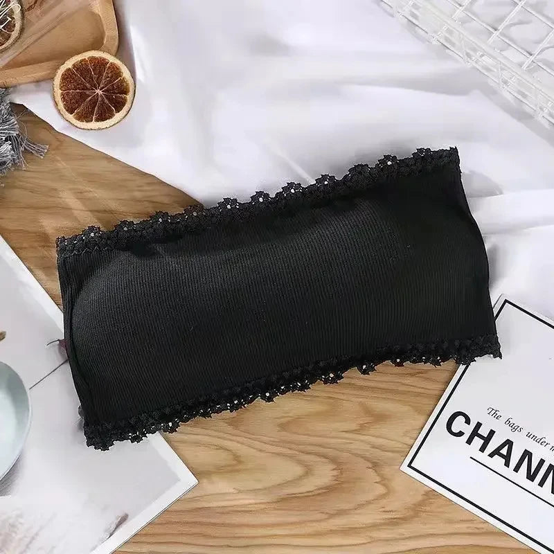 Sujetadores sin tirantes de verano para mujer, Tops sexis de encaje en la espalda para el pecho, ropa interior transpirable sin costuras, sujetador Invisible sólido para envolver el pecho