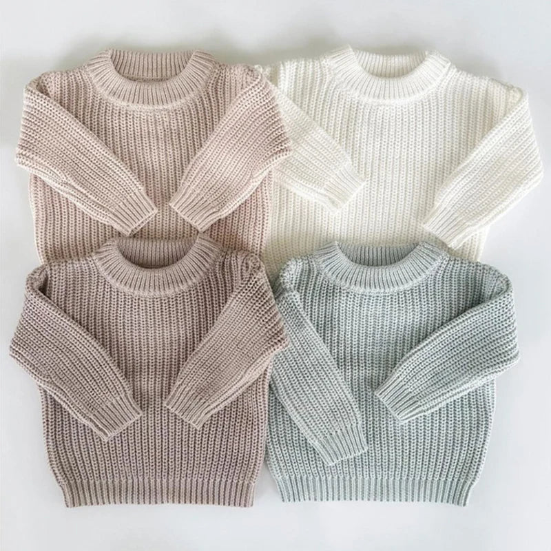 Suéteres de bebé Otoño Invierno niños niñas de manga larga suéter de punto de Color puro bebé niños niñas suéter suéteres ropa