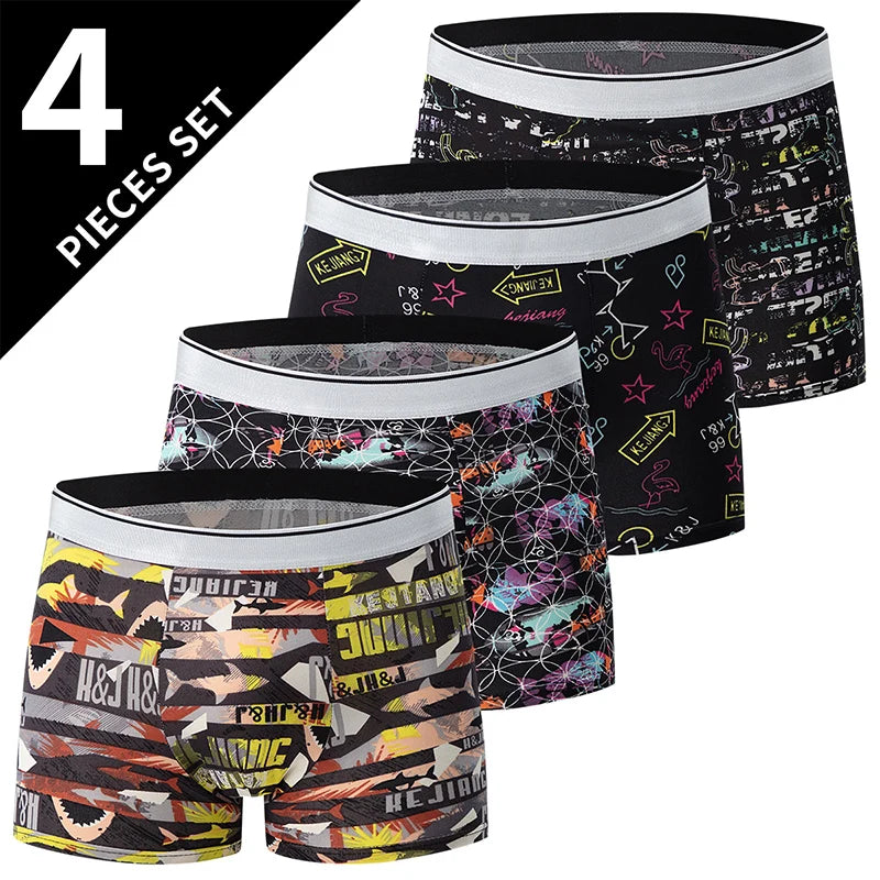 Ropa interior para padres e hijos para hombres y adolescentes, pantalones cortos con estampado Simple y a la moda, pantalones cortos informales con cintura elástica Joker, 4/10 piezas
