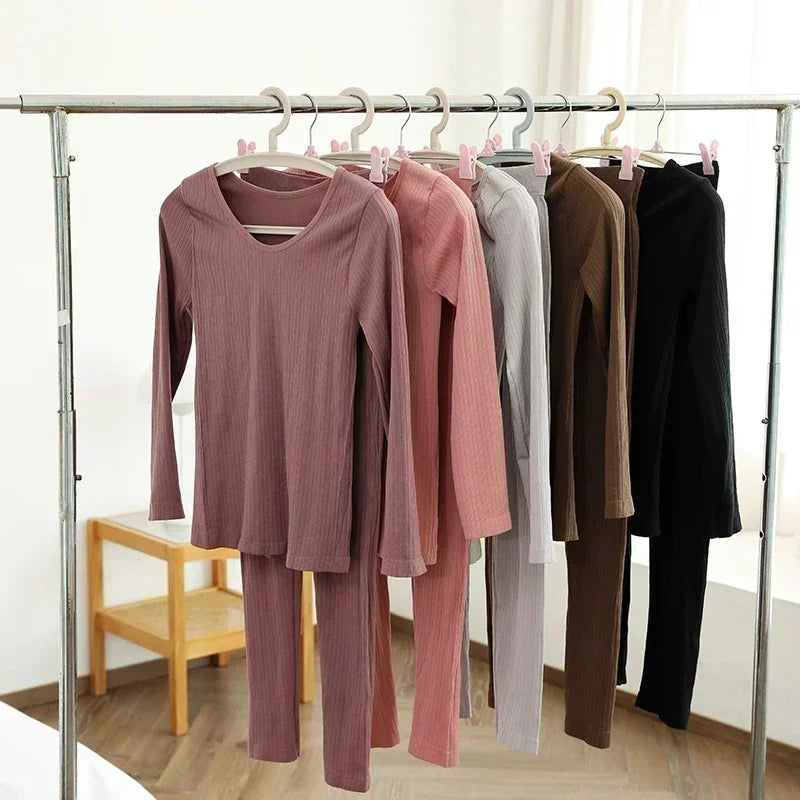 Ropa interior térmica cálida para mujer, ropa íntima Sexy para mujer, Calzoncillos largos con forma de mujer, ropa térmica moldeadora de cuello medio para mujer