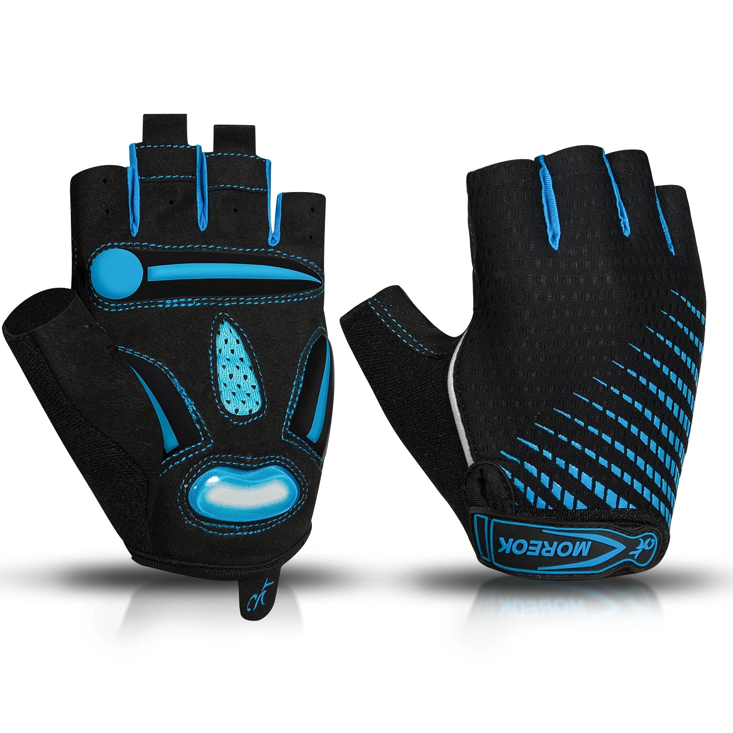 MOREOK Guantes de ciclismo, guantes de bicicleta transpirables, almohadillas de gel de 5 mm, guantes antideslizantes para bicicleta de montaña, guantes de ciclismo de carretera MTB para hombres y mujeres
