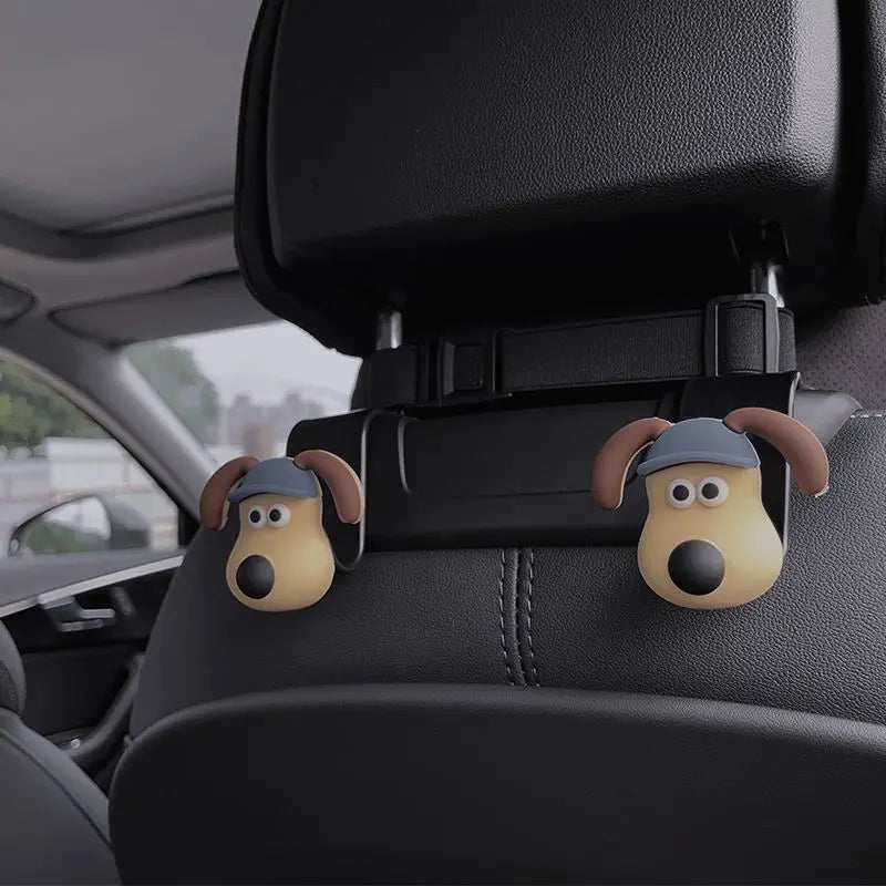 Gancho trasero para asiento de coche con cabeza de perro, decoración tridimensional 3D para asiento trasero de coche, accesorios decorativos para Interior