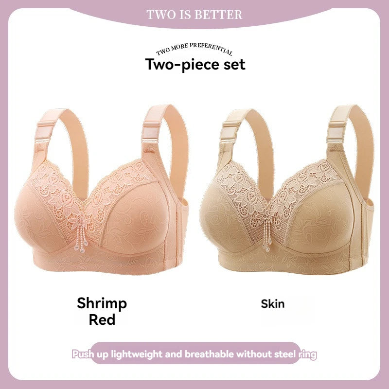 Sujetadores de encaje para mujer, Bralette con perspectiva ultrafina, sujetador con escote en V profundo, lencería Sexy, Tops de talla grande, ropa interior para mamá, sujetador activo