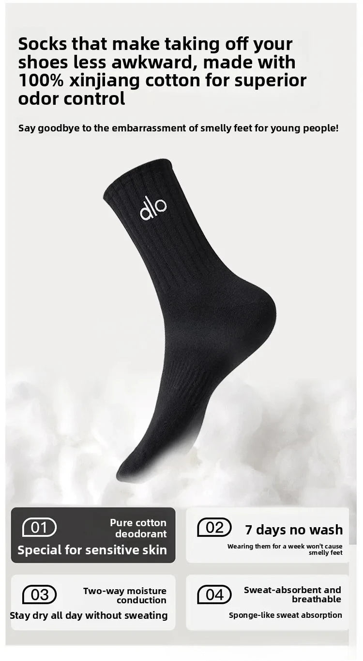 Calcetines dlo de algodón puro antiolor, aptos para todas las estaciones, medias 100% algodón, para jóvenes estudiantes, talla grande, calcetines de baloncesto.