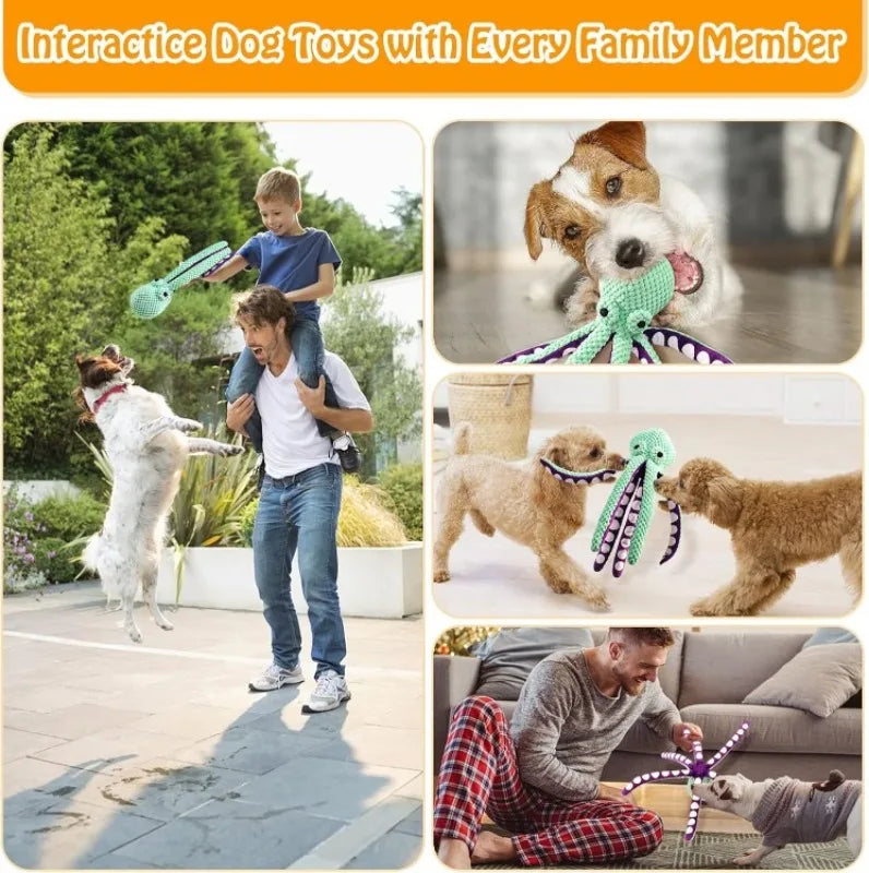 Juguete grande para perros de peluche chirriante, juguete masticable de tela suave para todos los tamaños de perros, recompensa de entrenamiento y regalo