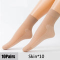 Calcetines transpirables ultrafinos para mujer, medias suaves, informales, ligeras, transparentes, para primavera y verano, 10 pares，calcetines dedos，calcetin mujer，calcetines dedos separados para mujer