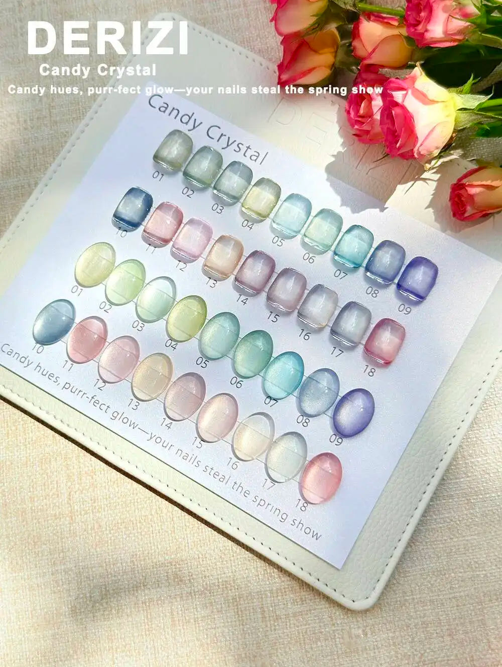 Juego de esmaltes de uñas en Gel de ojo de gato de cristal Sakura rosa, barniz de Gel LED UV magnético brillante semipermanente con tarjeta de Color